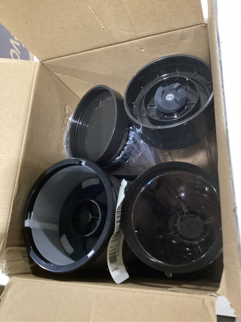 Condition photo showing Good Condition for ninja fit compact personal blender, portable blender for-smoothies, shakes, food prep, and frozen blending, 700-watt base, (2) 16-oz. cups and spout lids, black qb3001ss push to blend 700 watts