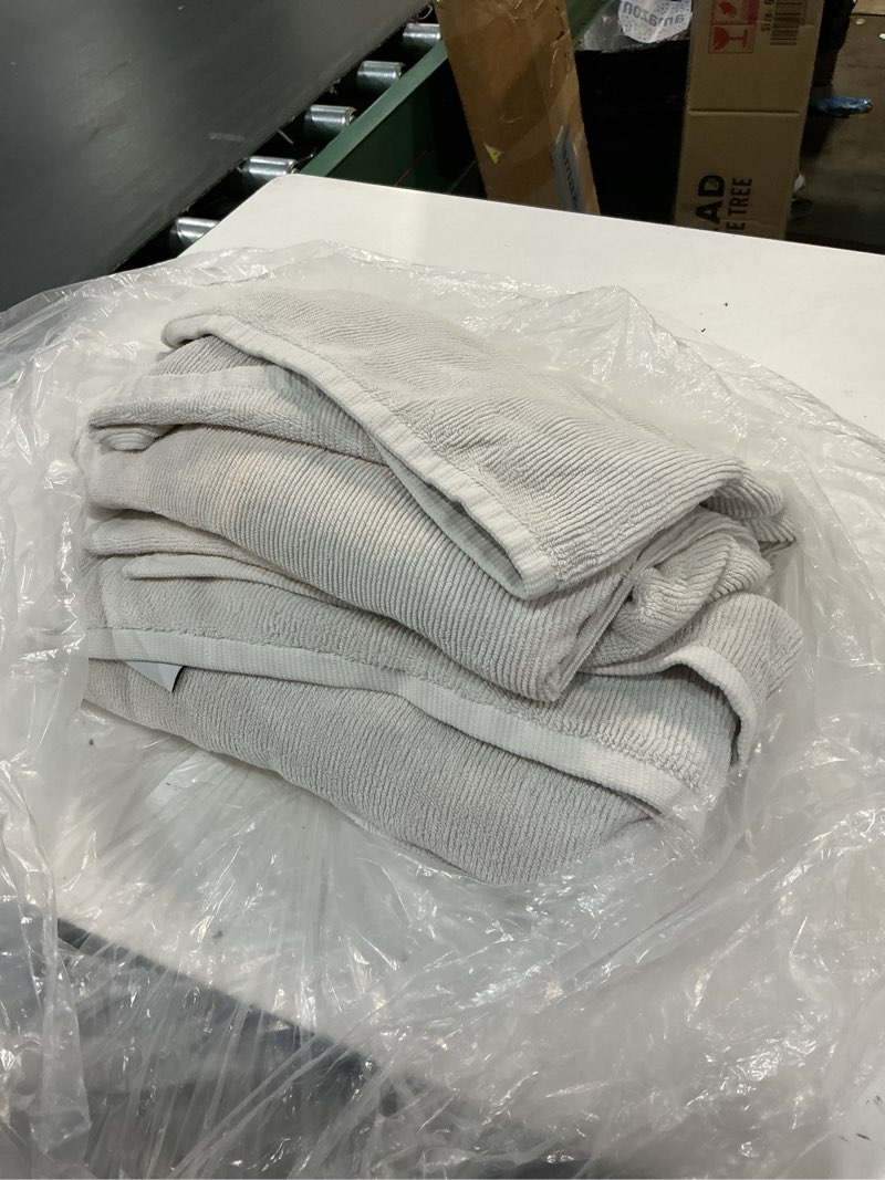 Condition photo showing Good Condition for turkish ribbed quick dry bath towel bundle, one size, silver