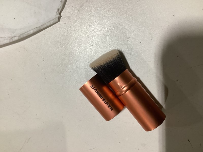 Condition photo showing As Is for mini glamstick retractable foundation brush - travel face makeup brush for liquid, cream buffing & blending, cruelty-free bristles