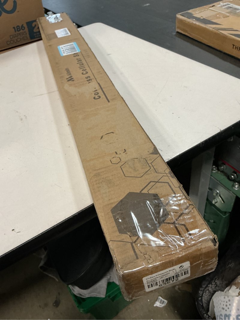Condition photo showing New/Like New for allesin cordless blackout cellular shades, honeycomb blinds for windows, thermal insulated & noise dampening, room darkening window coverings for bedroom & nursery, blue, 23" w x 64" h blue-100% blackout 23"w x 64"h