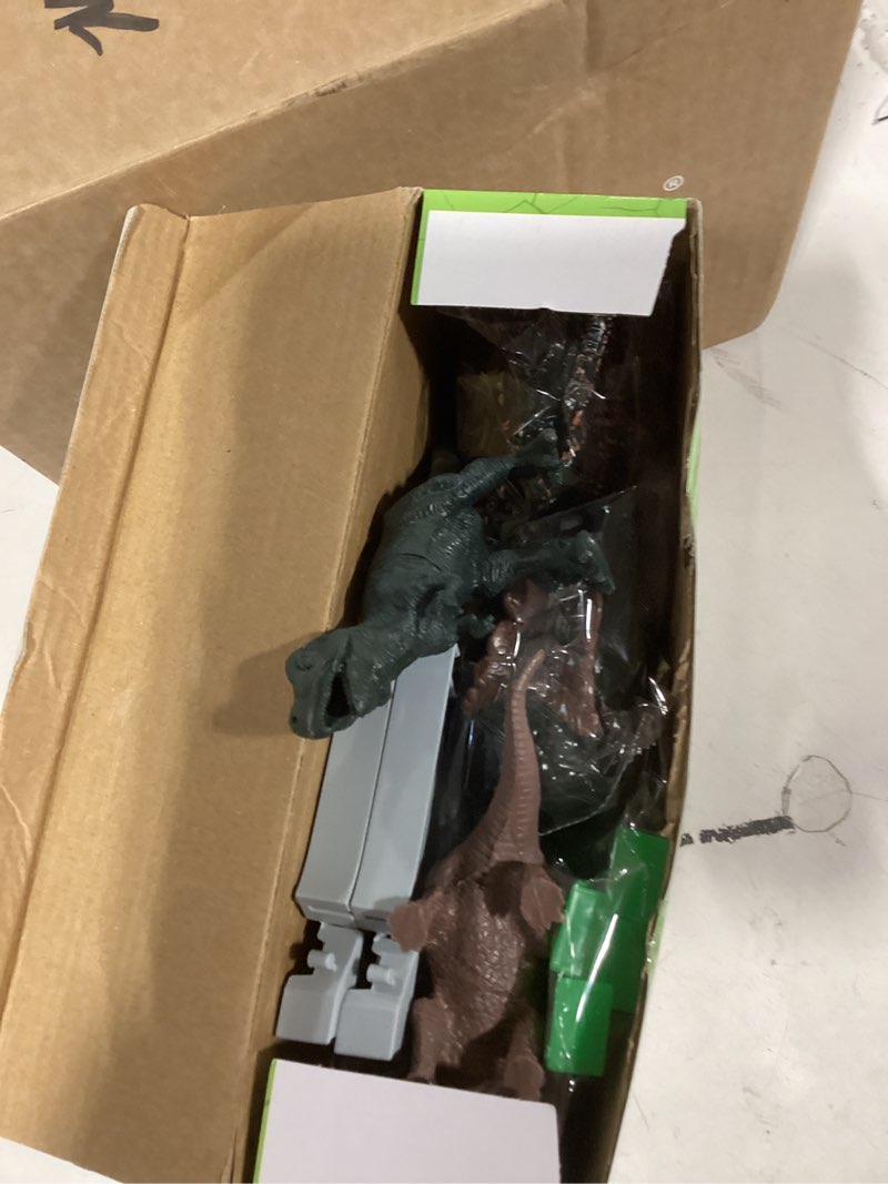 Condition photo showing As Is for Dinosaur Toys,Create A Dinosaur World Road Race,Flexible Track Playset and 2 pcs Cool Dinosaur car for 3 4 5 6 Year & Up Old boy Girls Best Gift Green