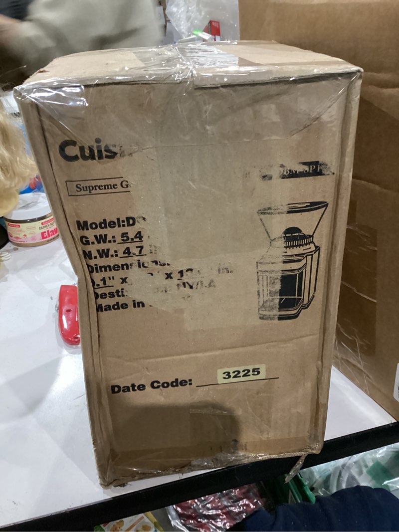 Condition photo showing As Is for Cuisinart Coffee Grinder, Electric One-Touch Automatic Burr Coffee Grinder with 18-Position Grind Selector, Cup Size Selector for 4 – 18 Cups, DBM-8P1, Black Stainless Burr Mill Stainless Steel