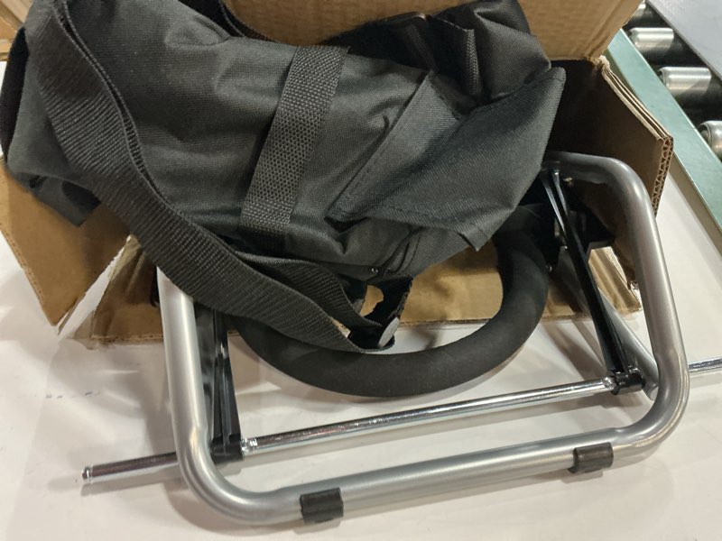 Condition photo showing As Is for dbest products Trolley Dolly Black Foldable Shopping cart for Groceries with Wheels and Removable Bag and Rolling Personal Handtruck Standard Cart Black