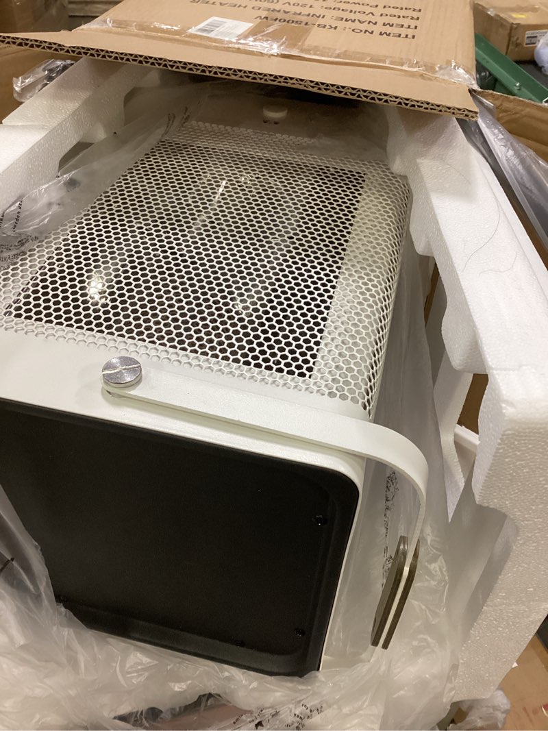 Condition photo showing As Is for Infrared Space Heater,1500W 4-Sided Energy Efficient Carbon Fiber Electric Heater with Timer & Tip-Over Protection, Portable Indoor Heater for Home, Office, Bedroom Use