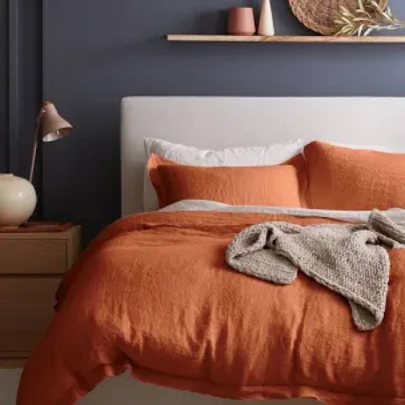 quince double flange duvet cover set, king/cal king, terracotta