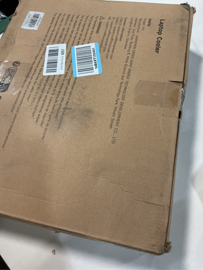 Condition photo showing Good Condition for llano V12 Laptop Cooling Pad, Gaming Laptop Cooler Stand with 5.5inch Powerful Turbo Fan, Adjustable Speed, Touch Control, 3-Port USB A, for Fast Cooling Laptop 15.6-19in, Black (No RGB) V12 Black (USB A+No RGB)
