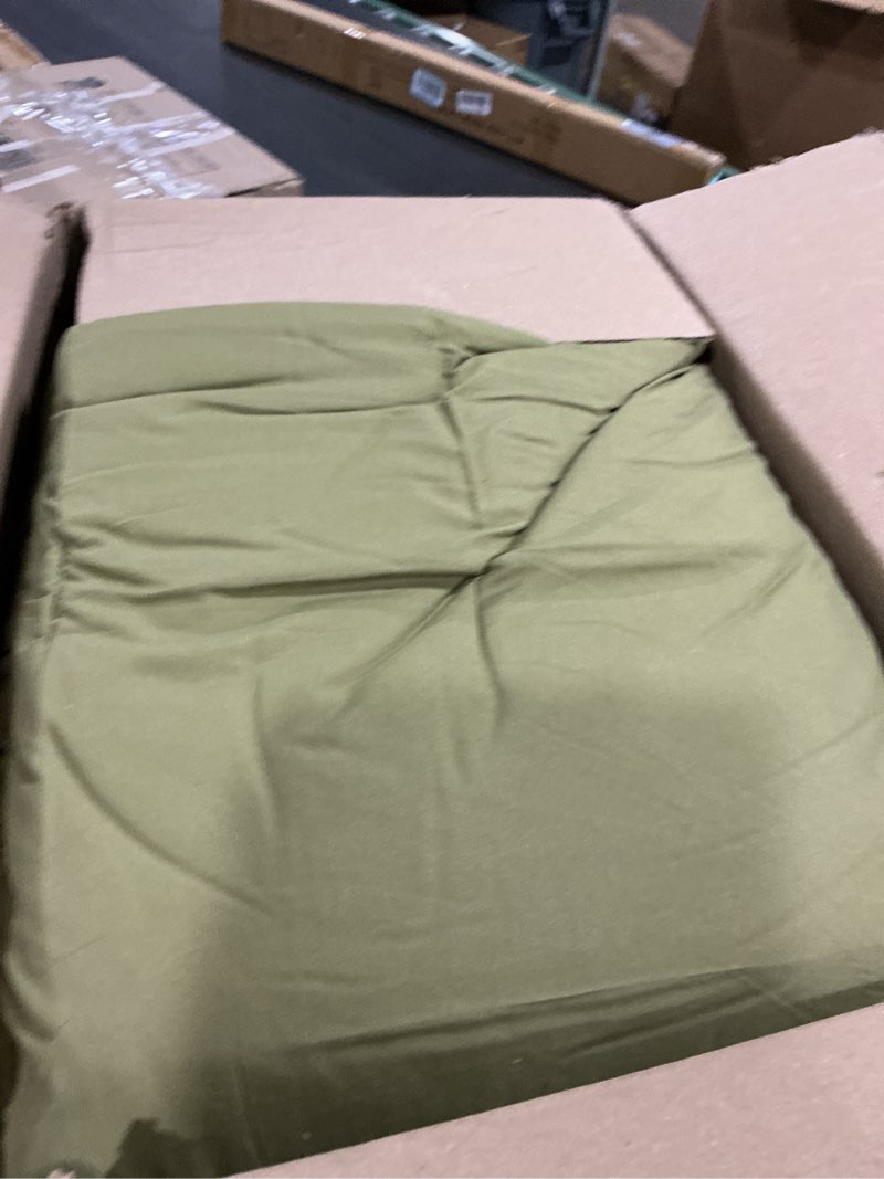 Condition photo showing As Is for rosgonia king size comforter set olive green, 3pcs (1 boho comforter & 2 pillowcases), lightweight bedding blanket all season bedspreads quilt king comforter 104"x90" olive green