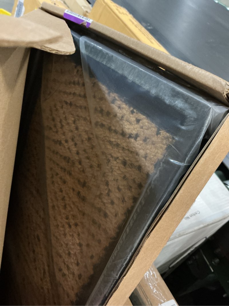Condition photo showing Good Condition for anji mountain heavy duty waterproof rubber shoe storage mat organizer/boot storage tray multi use for entryway with coir, tan and black insert , fits 4 pair (46.5" wide) tan and black 46" x 14" x 1.5"