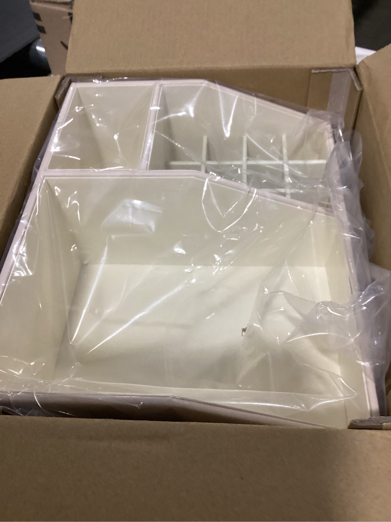 Vlando Makeup Organzier,Vanity Organizer with Drawers, PU Leather Skincare Organizer Perfume Organiz