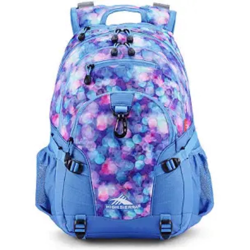 high sierra loop backpack, travel, or work bookbag with tablet sleeve, one size, shine blue/lapis