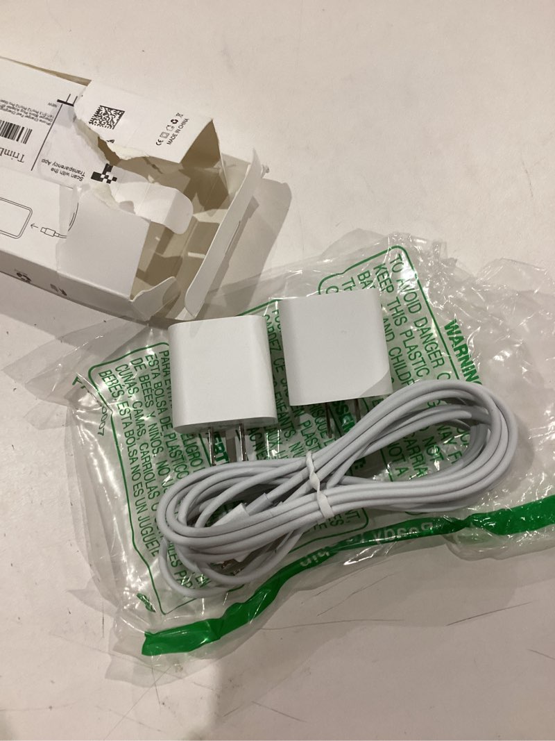 Condition photo showing As Is for iPhone Charger Fast Charging,iPhone Fast Charger 2Pack Type C Fast Charger Block Plug Adapter 6FT USB-C to Lightning Cable Cord for iPhone14/13/13 Pro/12 Pro/12 Pro Max/11/Xs Max/XR/X/SE,iPad,AirPods 6FT C-L
