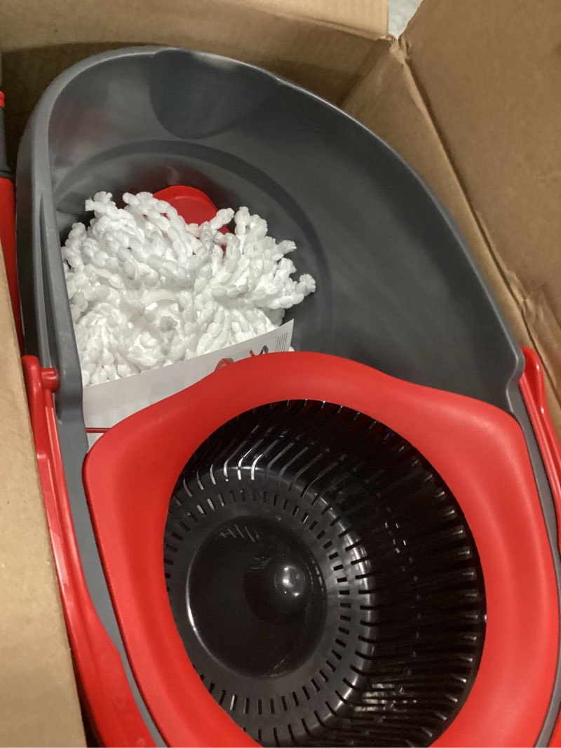 Condition photo showing Good Condition for O-Cedar EasyWring Microfiber Spin Mop, Bucket Floor Cleaning System, Red, Gray, Standard
