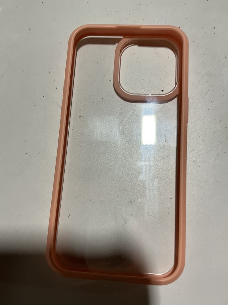 Condition photo showing As Is for otterbox iphone 15 pro max (only) prefix series case - peach perfect, ultra-thin, pocket-friendly, raised edges protect camera & screen, wireless charging compatible