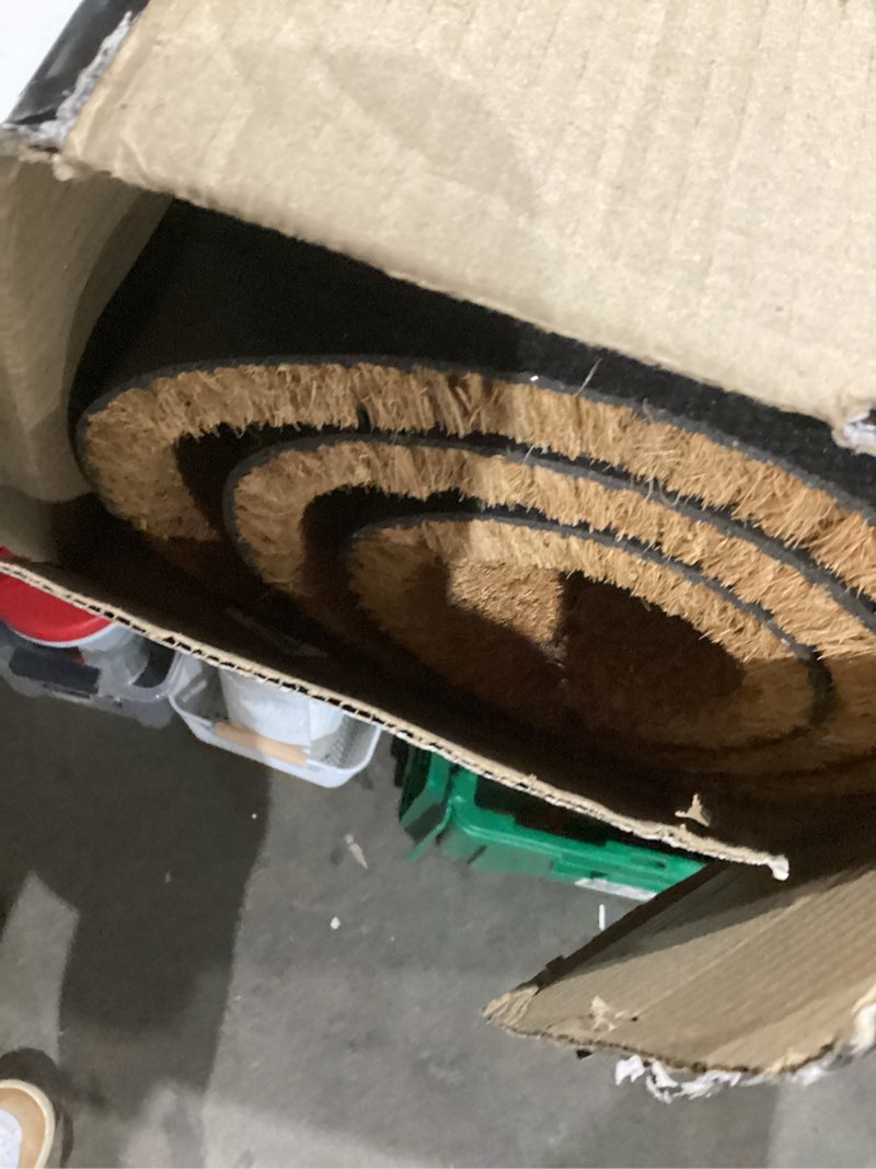 Condition photo showing Good Condition for theodore magnus door mat - welcome mat for front door with non-slip backing - durable coir doormat - perfect for outside entrance and entryway matt - outdoor/indoor - warm welcome - 24" x 48" warm welcome 2' x 4' (rectangular)