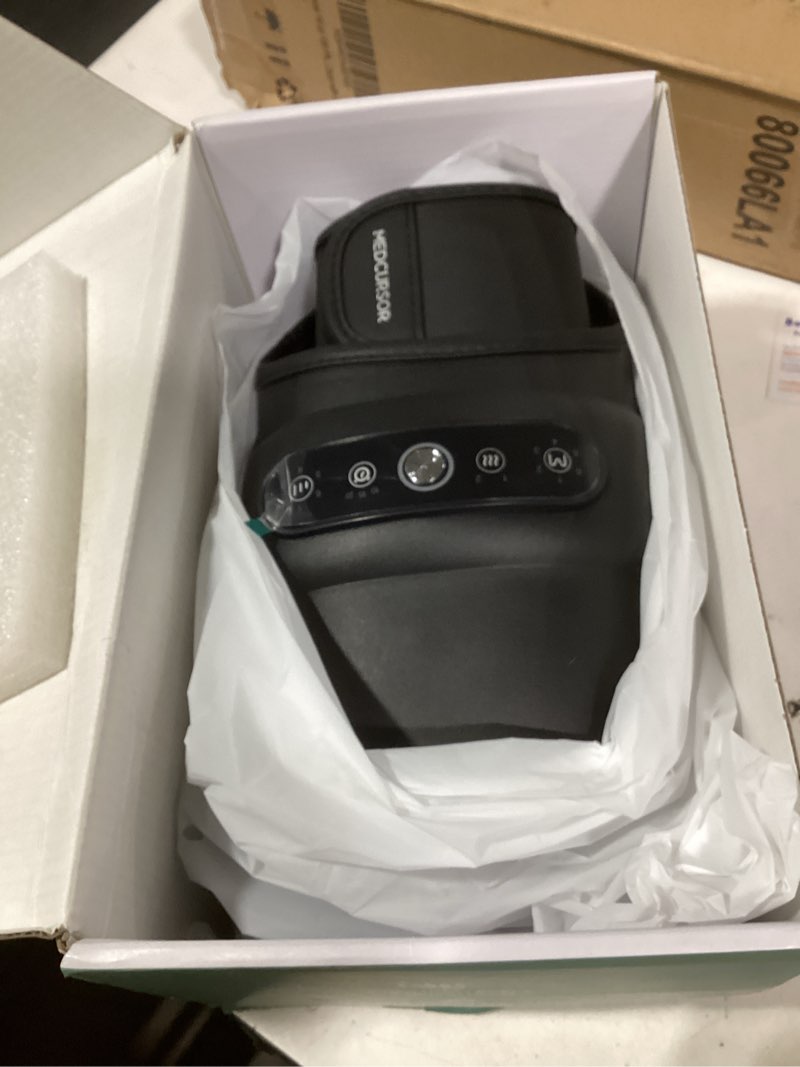 Condition photo showing New/Like New for medcursor hand massager - hand massager with heat and compression for carpal tunnel and stiff joints, pain relief from wrist to palm and finger, gifts for women men (rechargeable) black