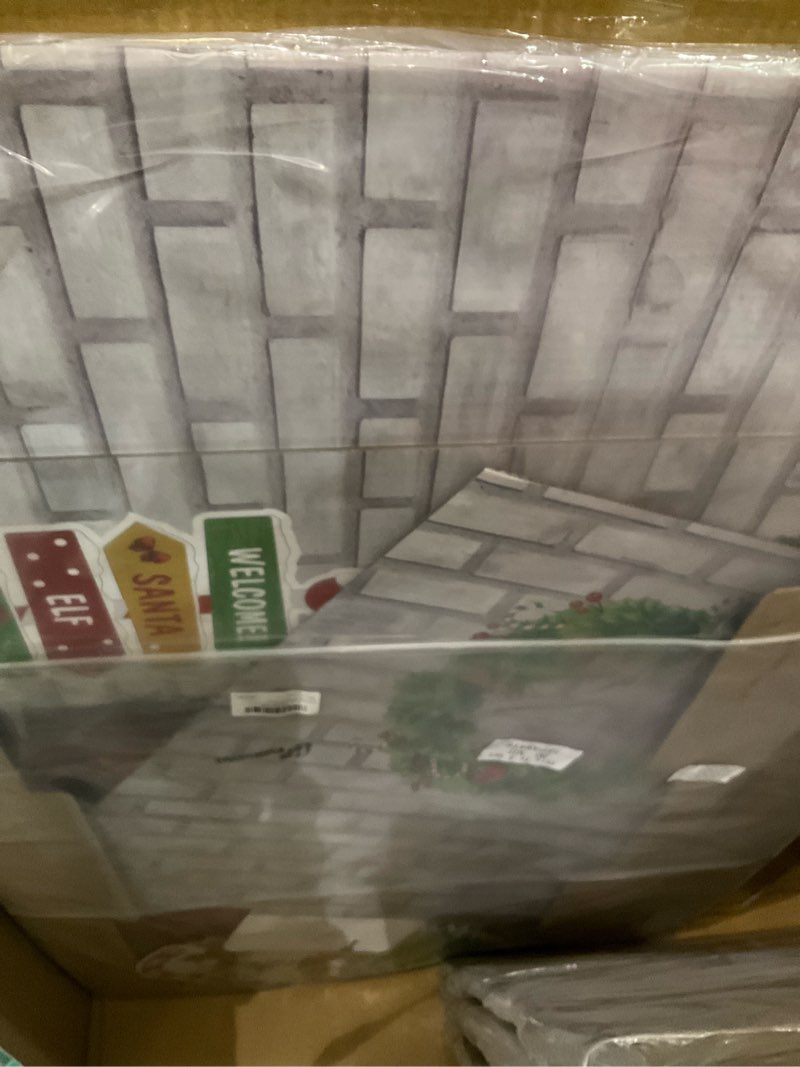 Condition photo showing New/Like New for Cardboard Fireplace for Christmas Large Cardboard Fireplace Prop 3D Fake Centerpiece with Faux Chimney for Christmas Party Background Decor, 38 x 30 x 7 Inches(Classic,Red and Green) Classic Red and Green