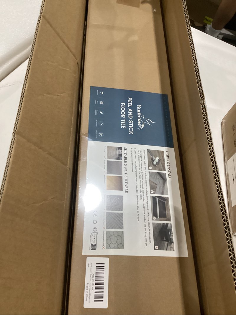 Condition photo showing New/Like New for self adhesive vinyl flooring peel and stick floor tiles 12"x12" waterproof scratch resistant brown wood flooring plank for bathroom kitchen renters apartment home décor 3pcs 3 sq.ft coverage yenhome 3 tiles(12"x12") brown 3