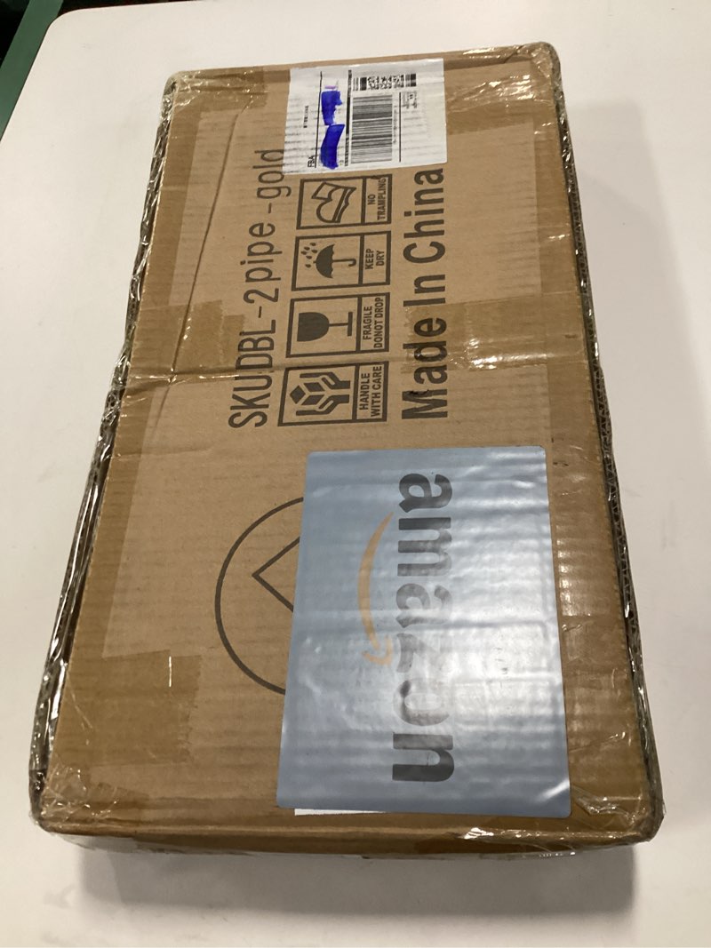 Condition photo showing New/Like New for Industrial Pipe Clothing Racks 2 Pack, 36.2In Wall Mounted Clothes Rack, Gold Wall Clothing Racks for Hanging Clothes, Space Saving Closet Hanging Rod for Laundry Room, Bedroom