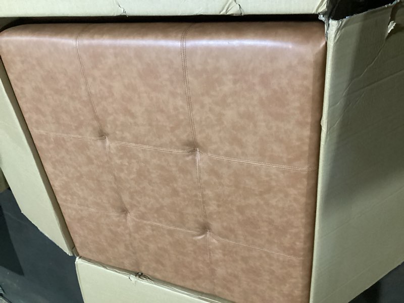 jamil 35" wide tufted square storage ottoman, upholstered footrest