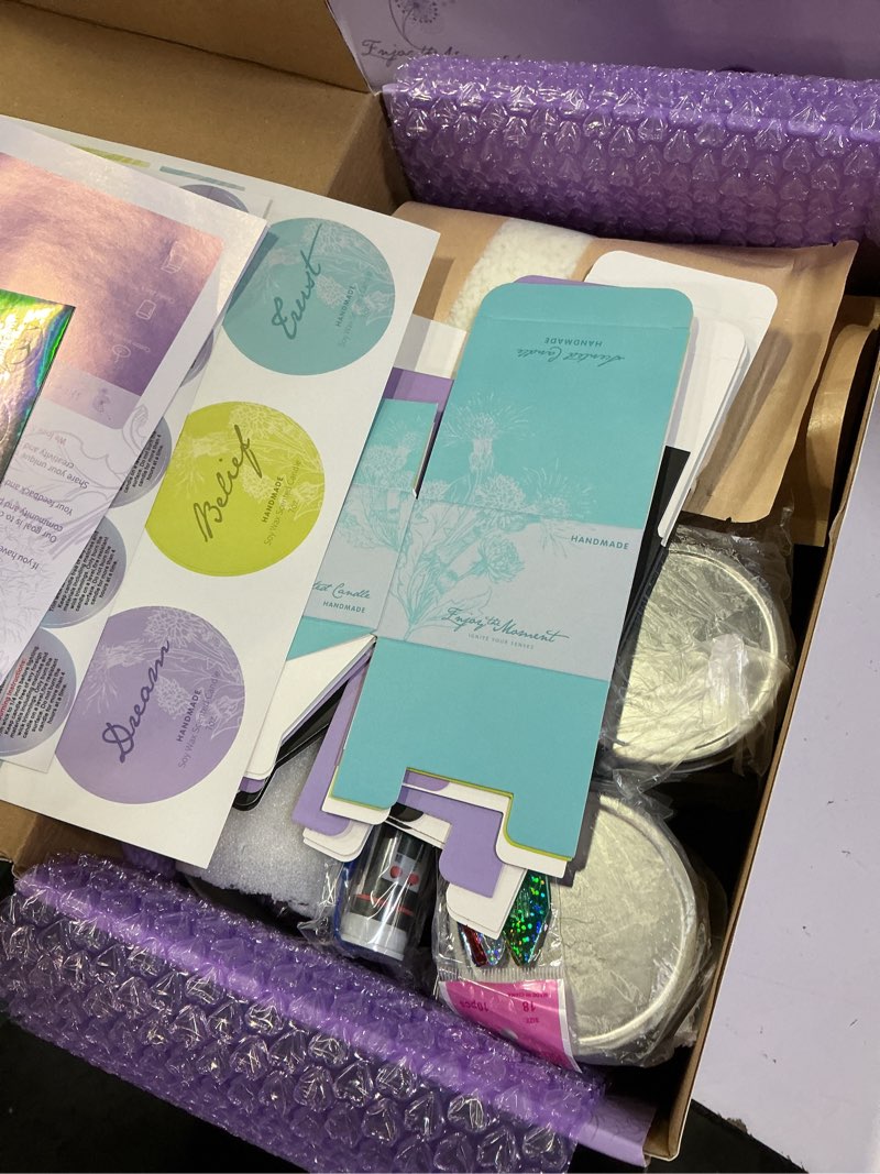 Condition photo showing New/Like New for ru handmade diy candle making kit for adults – soy wax candle kit for beginners, make 7 full-size candles with 7 gift boxes, 1120g wax, 7×10ml fragrance oils, 4 glass 7oz jars & 3 tins