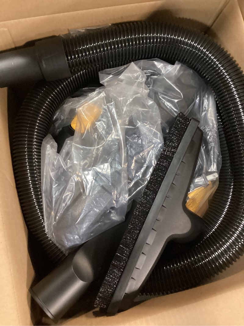 Condition photo showing New/Like New for dewalt stealthsonic quiet 6-gallons 4-hp corded wet/dry shop vacuum with accessories included