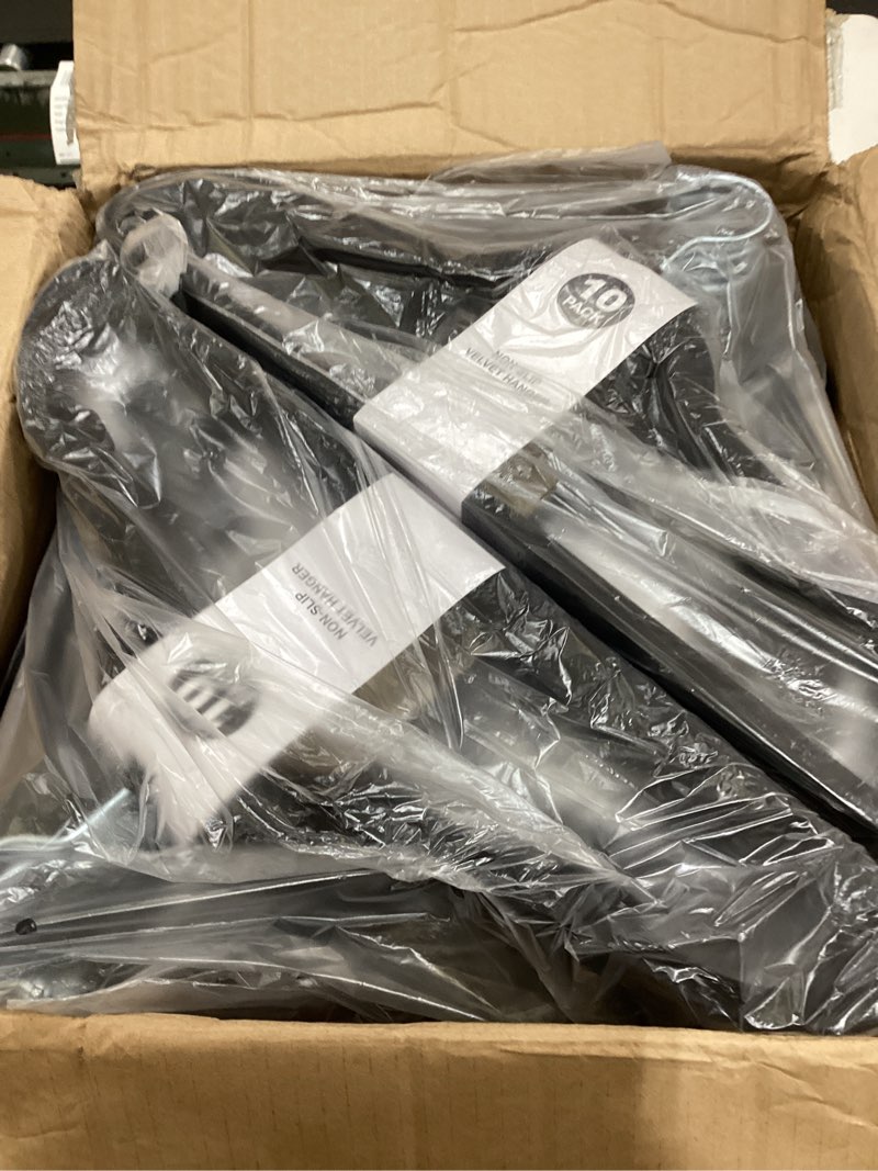 Condition photo showing Good Condition for 200 pack velvet hanger for shirt pants dresses skirts suits jackets - slim space saving design - standard coat hanger - sturdy & durable design with shoulder grooves hook black 200