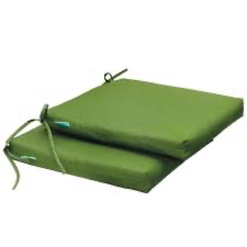 QILLOWAY Outdoor Indoor Seat Cushions, Square Foam Dining Chair Pads,All Weather, 17\"x17\"x3\",2 Count ( green )