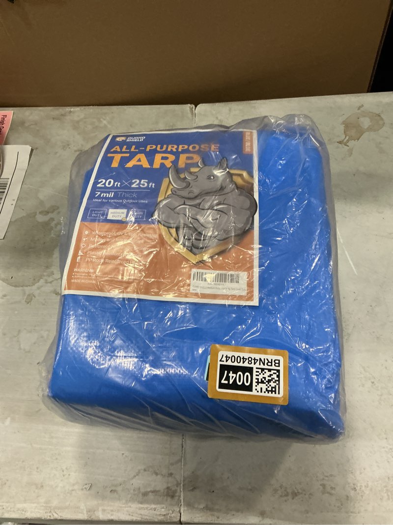 Condition photo showing New/Like New for guard shield blue tarp waterproof 20x25 feet medium duty all purpose poly tarps cover 7mil blue 20x25