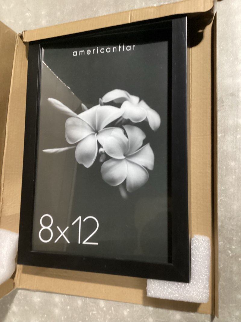 Condition photo showing New/Like New for americanflat 8x12 picture frame with shatter-resistant glass - soho collection - gallery style deep molding picture frames for tabletop and wall display - black 8x12 black
