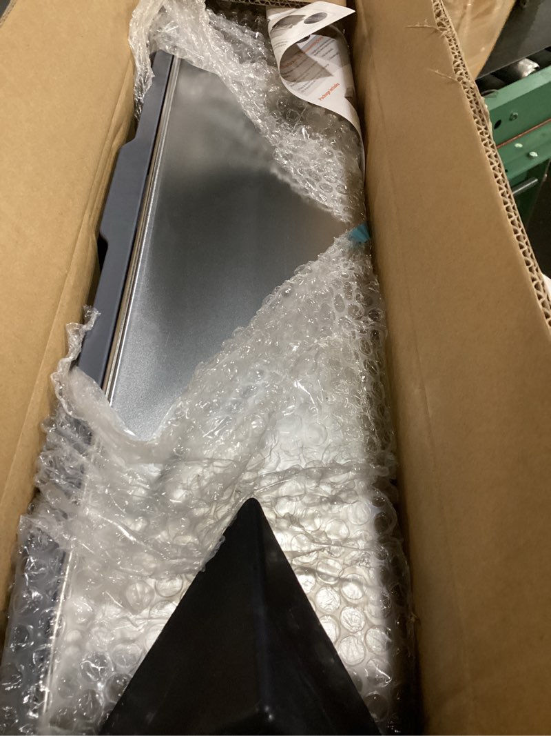 Condition photo showing Good Condition for furtime stainless steel litter box with lid, large enclosed cat litter box for big cats, metal cat box with high sided enclosure & scoop, front & top entry, odor free, anti-leakage, grey x-large grey