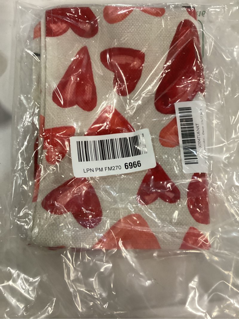 Condition photo showing Good Condition for XCHI Watercolor Red Love Hearts Valentine’s Day Table Runner Table Decoration for Party Home Kitchen Dining Holiday Decor 13x72 Inch Table Runner 13x72 Inch