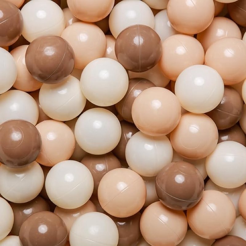 GOGOSO Ball Pit Balls for Toddlers Phthalate-Free BPA-Free Non-Toxic Crush Proof Soft Plastic Play Balls Baby Kids Shape Tent Pool Playhouse Playpen Party Decor,Coffee Brown Beige,200PCS