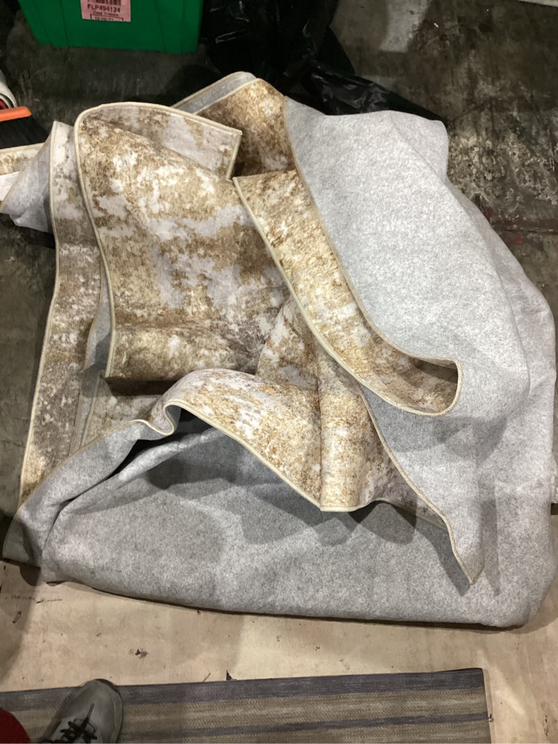 Condition photo showing Good Condition for area rugs washable rug: modern abstract living room rug soft anti-skid thin carpet indoor floor non-shedding carpets for bedroom dining room farmhouse nursery home office beige grey beige grey (we don’t have size and brand)