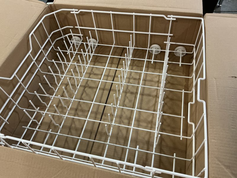 Condition photo showing Good Condition for wd28x10384 lower rack assembly for ge dishwashers rack replacement, replaces wd28x10166 ap5788827 ps8746204 wd28x10165 wd28x10206 wd28x10309, includes 8 rollers, 22.2"d x 21.3"w x 7.3"h