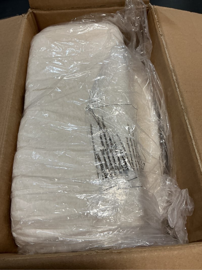 Condition photo showing Good Condition for GREENSTELL Small Vanity Stool Chair with Storage and Folding Back, 13.4" x 15" x 30" Square Faux Fur Soft Ottoman, 4 Metal Legs with Anti-Slip Feet, Furry Padded Seat for Makeup, Bedroom, White White 13.4" x 15" x 30"