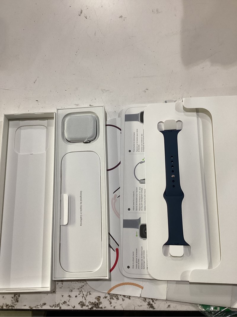 Condition photo showing New/Like New for apple watch series 9 [gps + cellular 45mm] smartwatch with silver stainless steel case with silver milanese loop. fitness tracker, blood oxygen & ecg apps, always-on retina display silver stainless steel w silver milanese loop 45mm case + medium/large band gps + cellular