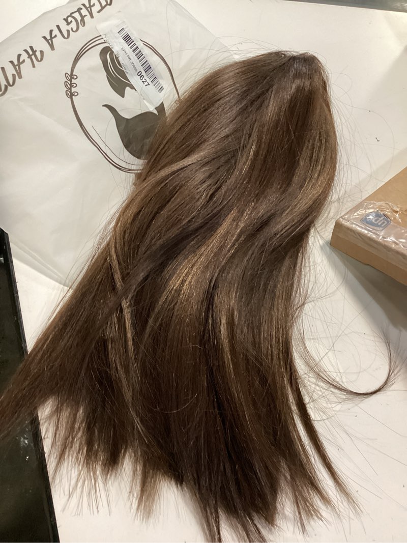 Condition photo showing Good Condition for nostlagia brown highlight bob wigs synthetic lace front wig,mide part short straight glueless bob wig for white women daily use 14 inch 14 inch omber brown highlight