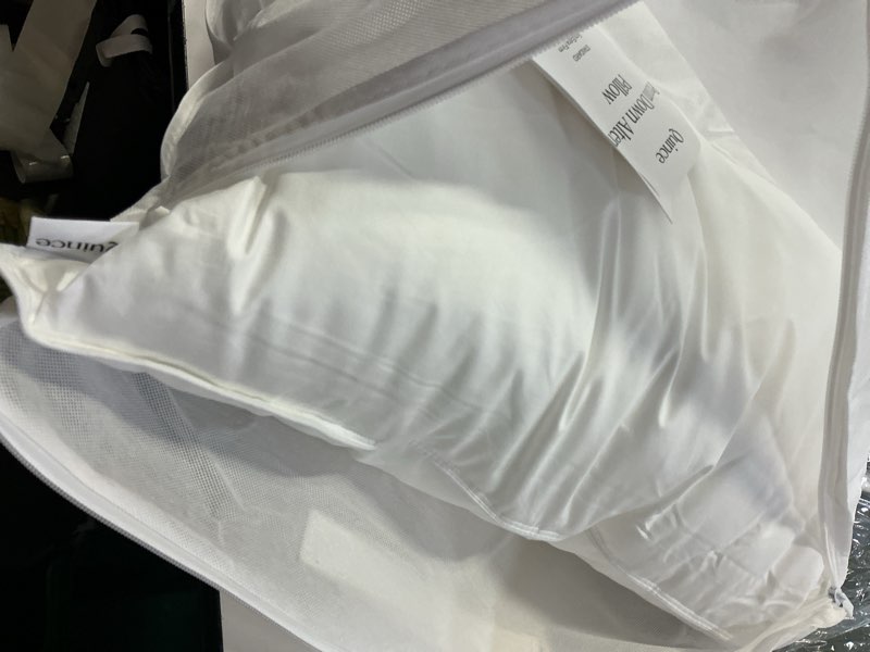 Condition photo showing As Is for premium down alternative pillow standard firm extra firm 