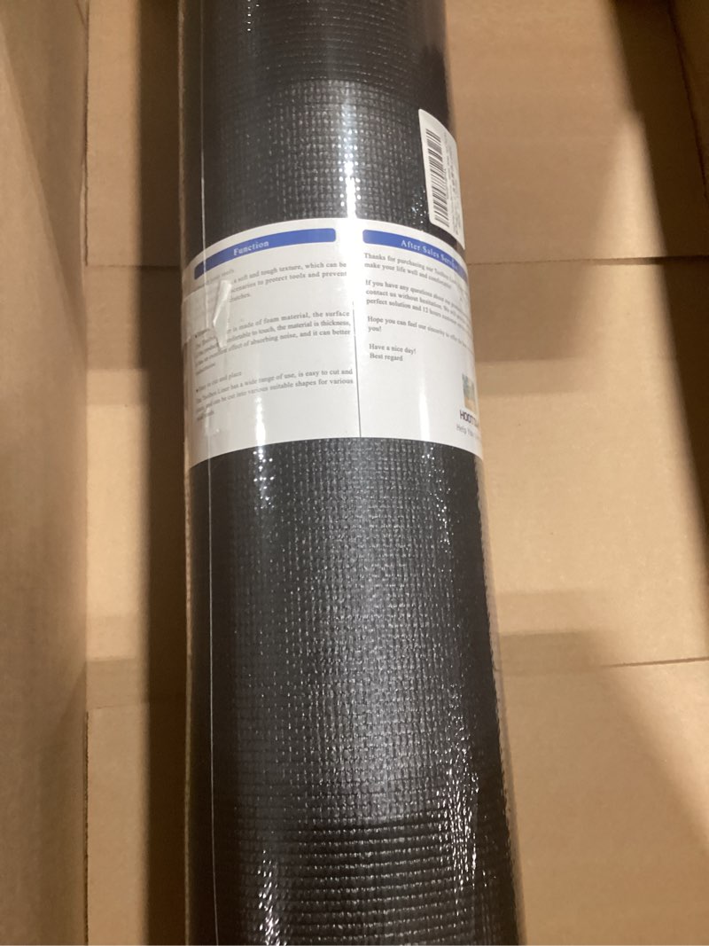 Condition photo showing New/Like New for foam toolbox liner drawer mat 1/8 inch thick x 24 inch wide x 24 ft long black, no slip for protecting cabinet, garage, cart, tool box black 24"w x 288"l