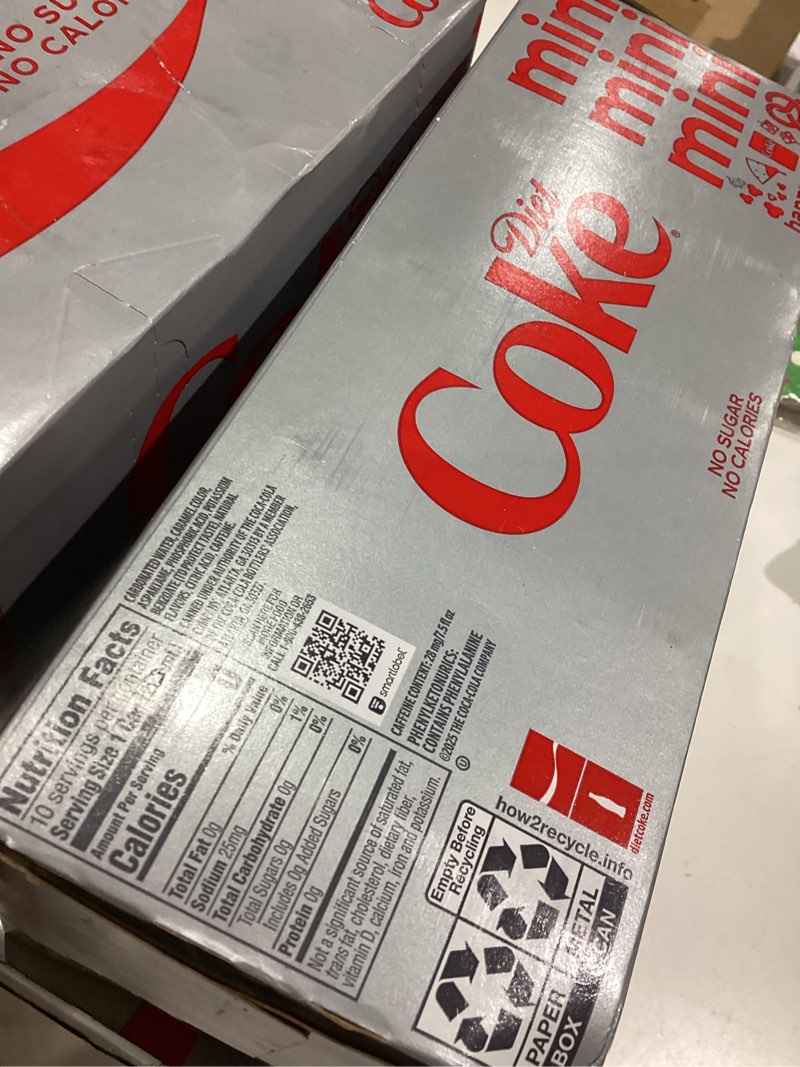 Condition photo showing Good Condition for Diet Coke Diet Cola Soda Fridge Pack  7.5 fl oz Mini Cans  10 Pack