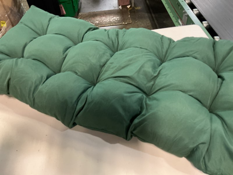 Condition photo showing Good Condition for blazing needles twill tufted bench cushion, 46" x 19", forest green 1 count forest green 46" x 19"