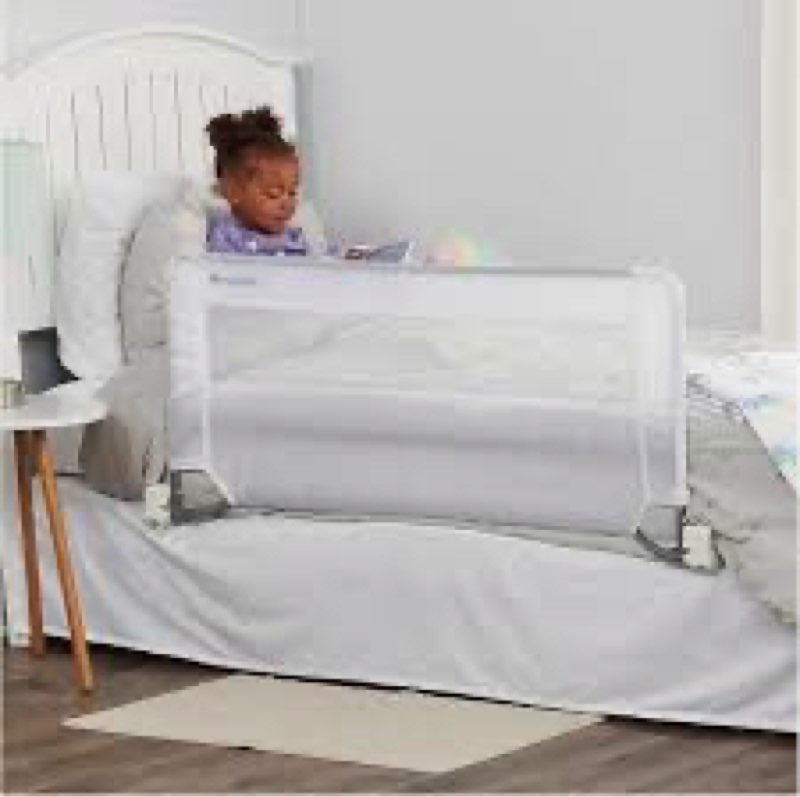 Regalo Safety Swing Down Bed Rail Guard for Toddlers, Bed Safety Rail with Patented Gap Guard, Fits 