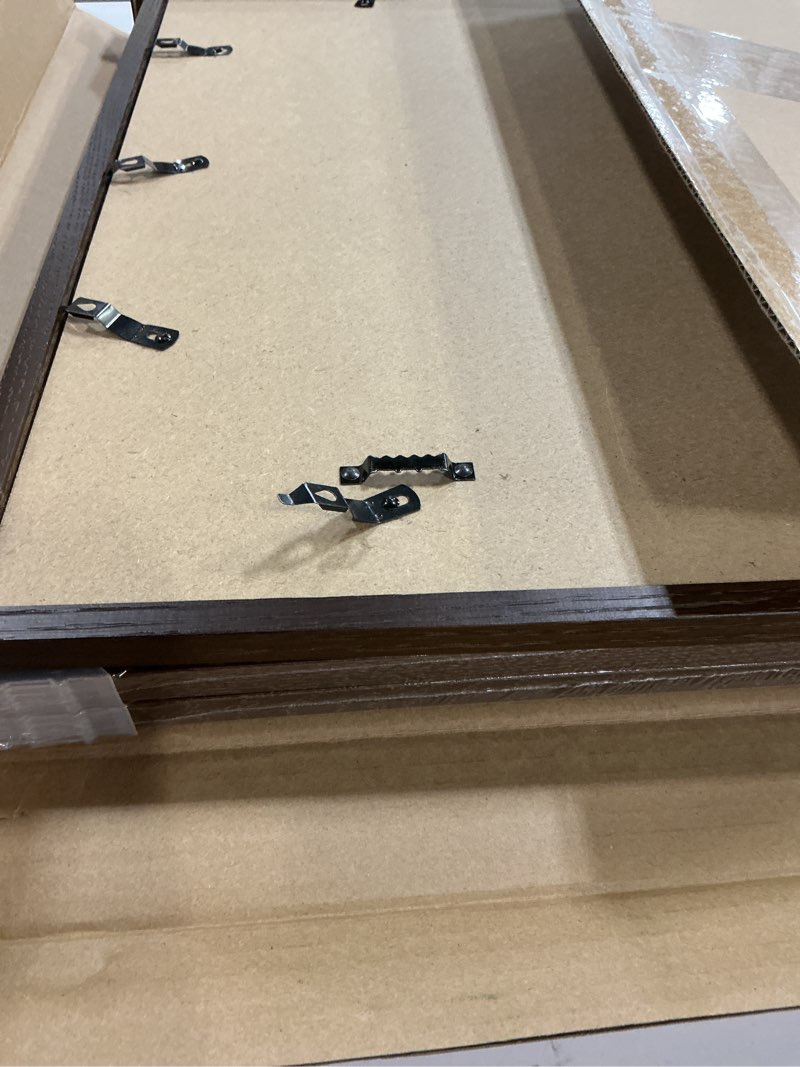 Condition photo showing Good Condition for fun memories 16x20 picture frame, solid oak wood poster frames, modern photo frame for wall 16x20 with 11x14 mat, high definition plexiglass & wall hook included (walnut,3 pack) wood brown oak 16x20 - 3p