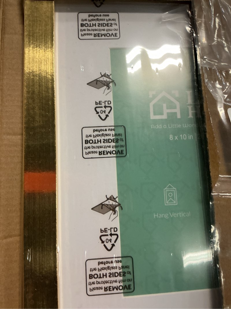 Condition photo showing Good Condition for LaVie Home 8x10 Picture Frame Gold, 8 x 10 Frame with High Definition Plexiglass, Horizontal or Vertical Wall Wood Gallery Picture Frames Suitable for Picture Display, 1pc 8x10 Gold