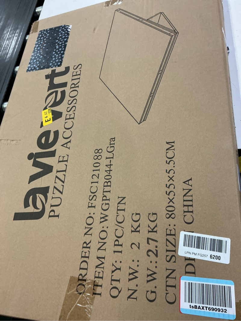 Condition photo showing Good Condition for lavievert tilting puzzle board with 2-in-1 designed stand & cover, super lightweight felt puzzle plateau with 5 drawers for adults, portable jigsaw puzzle table for up to 1000 pieces – light gray