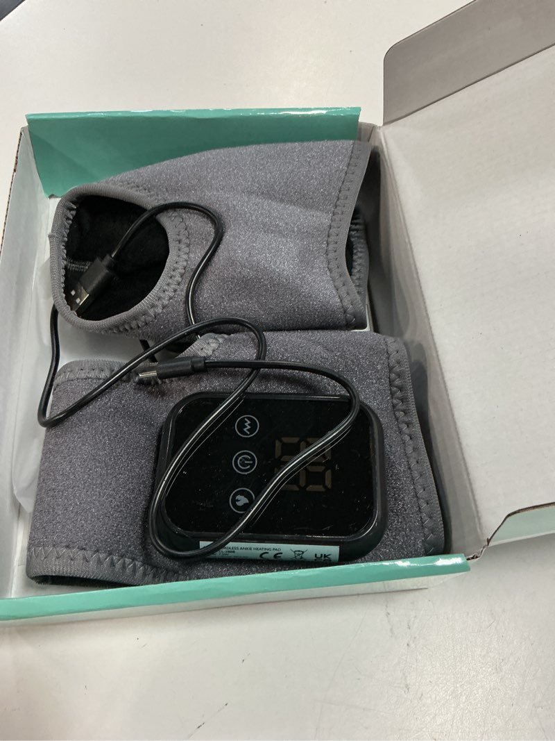 Condition photo showing Good Condition for 2 pack cordless ankle massager for pain relief, ankle heating pads for pain, heated ankle massager for pain, rechargeable feet heating pads, feet massage, 3 heat levels, 3 massage modes gray one size for all