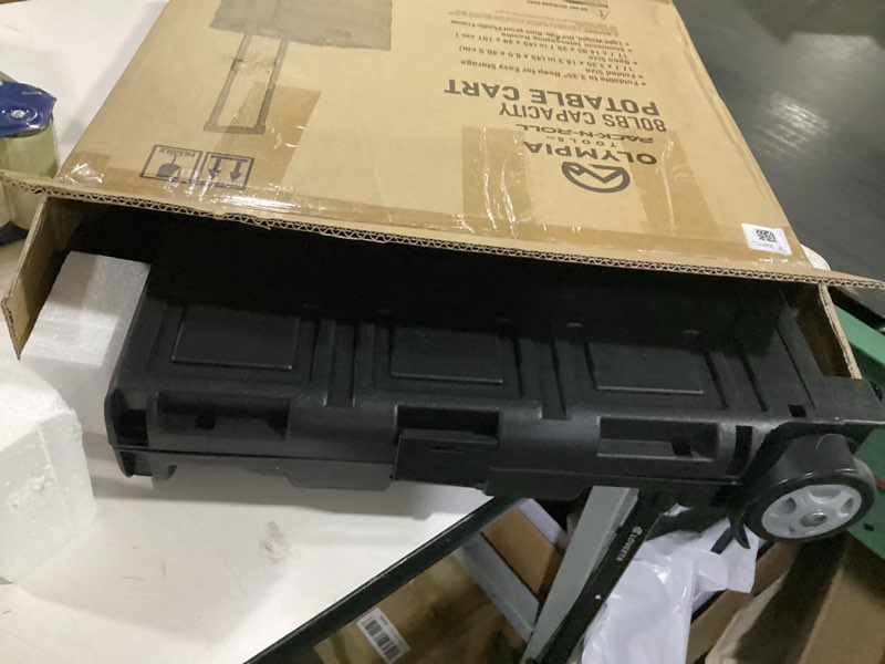 Condition photo showing New/Like New for olympia tools 85-010 grand pack-n-roll portable tools carrier with telescopic handle, 80 lb. load capacity, black