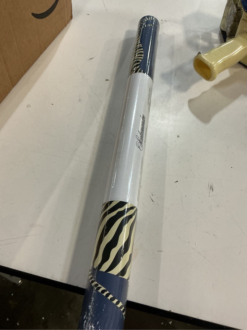 Condition photo showing New/Like New for scalamandre scs3870 denim zebra safari self adhesive wallpaper, blue