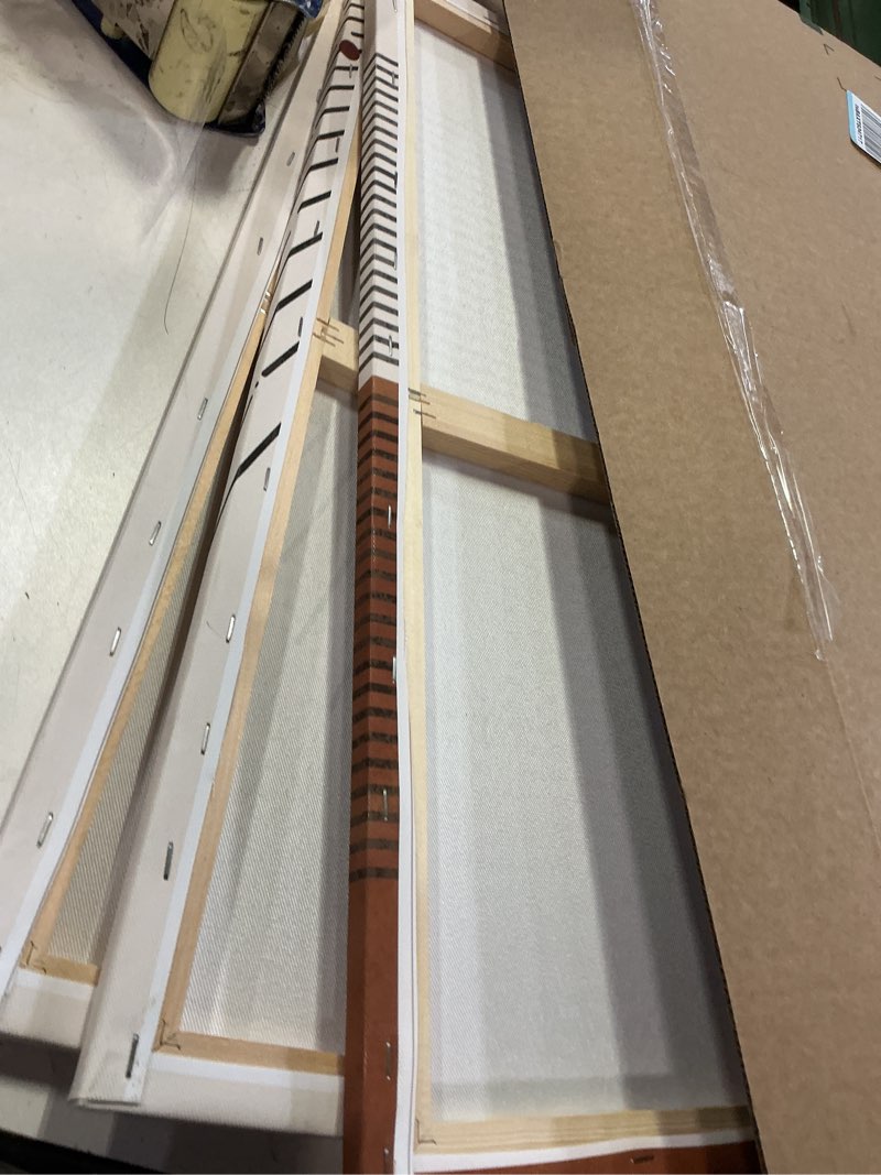 Condition photo showing Good Condition for Abstract Boho Wall Art Set of 3, Minimalist Neutral Geometric Line Sun Art Prints, Framed Boho Canvas Artwork Paintings, Modern Wall Art Decor for Living Room, Bedroom, Bathroom, Office 16x24Inchx3pcs-Framed Minimalist Boho Wall Art