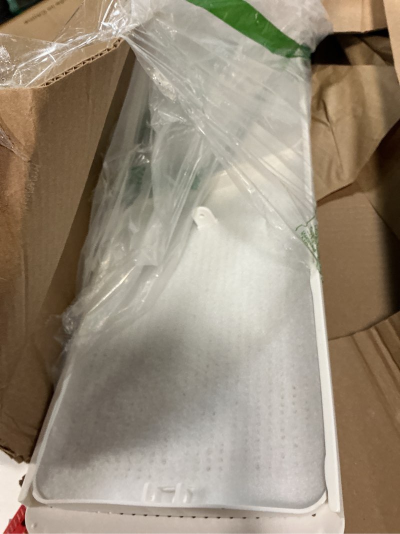 Condition photo showing As Is for qiandahom-ac air vent deflector for central air conditioner's register and grille, adjustable angle and length ceiling vent deflector, fits 24 to 39 in, suitable for ceiling vents extendable model for ceiling vents 24-39inch